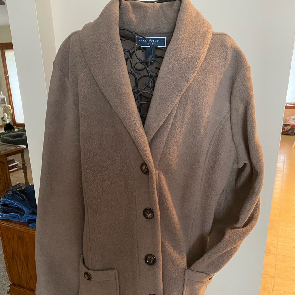 Karen Scott Women’s Fleece Button-Up Jacket Size Large